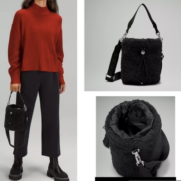 LULULEMON Crossbody Fleece Bucket Bag 2.5L in Black - Picture 1 of 9